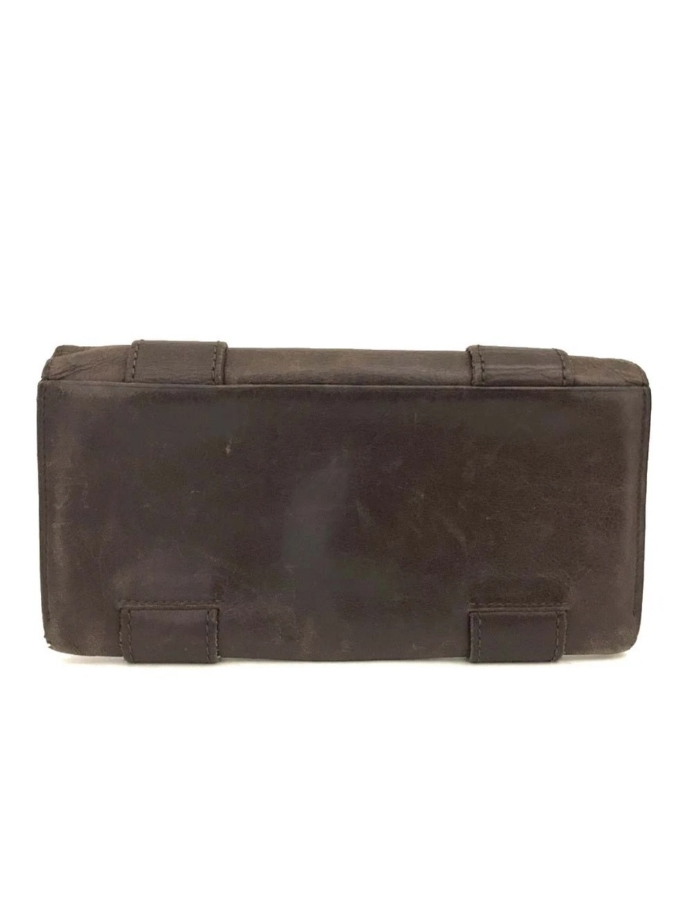 Chloé Vintage Dark Brown Leather Metal Plate Continental Flap Wallet👝 - Picture 4 of 8